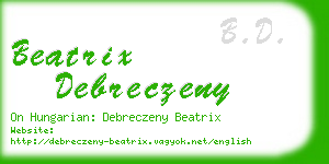 beatrix debreczeny business card